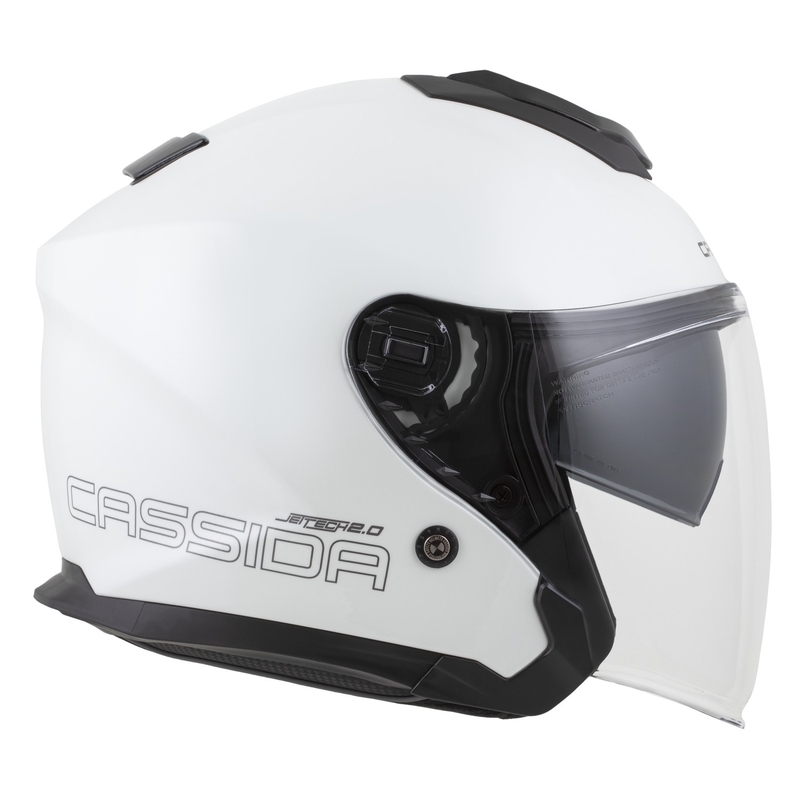 Cassida Jet Tech 2.0 Solid White-Black-Grey Open κράνος μοτοσικλέτας