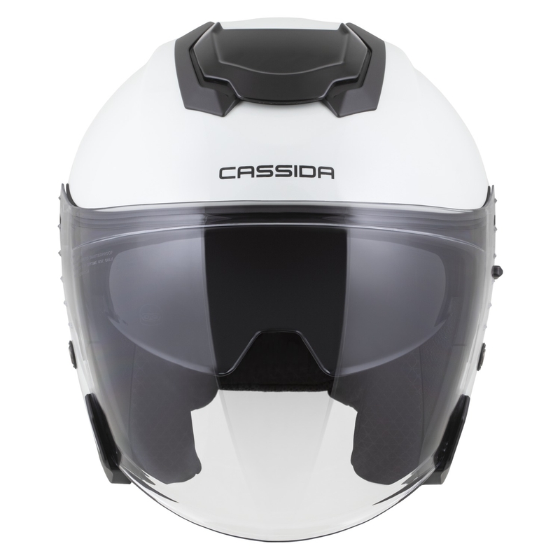 Cassida Jet Tech 2.0 Solid White-Black-Grey Open κράνος μοτοσικλέτας