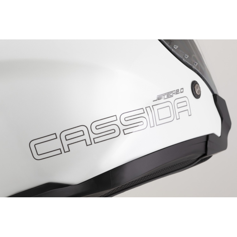 Cassida Jet Tech 2.0 Solid White-Black-Grey Open κράνος μοτοσικλέτας