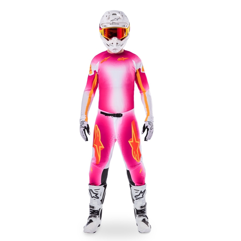 Alpinestars Supertech SX AFD περιορισμένη έκδοση MIG fluo ροζ-λευκό-πορτοκαλί φανέλα motocross