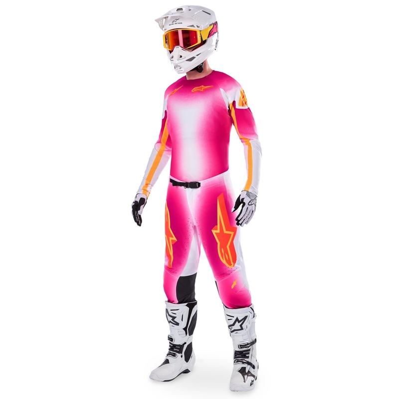 Alpinestars Supertech SX AFD περιορισμένη έκδοση MIG fluo ροζ-λευκό-πορτοκαλί φανέλα motocross