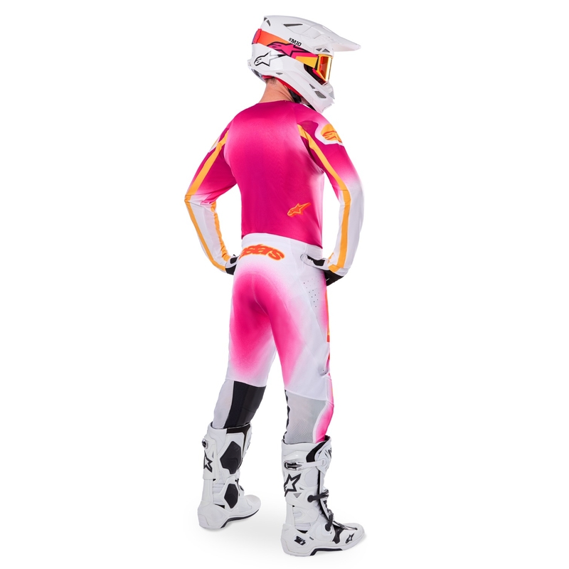 Alpinestars Supertech SX AFD περιορισμένη έκδοση MIG fluo ροζ-λευκό-πορτοκαλί φανέλα motocross