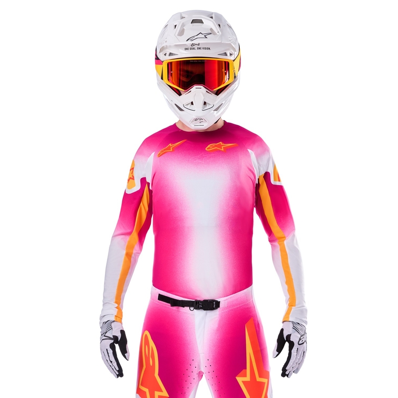 Alpinestars Supertech SX AFD περιορισμένη έκδοση MIG fluo ροζ-λευκό-πορτοκαλί φανέλα motocross