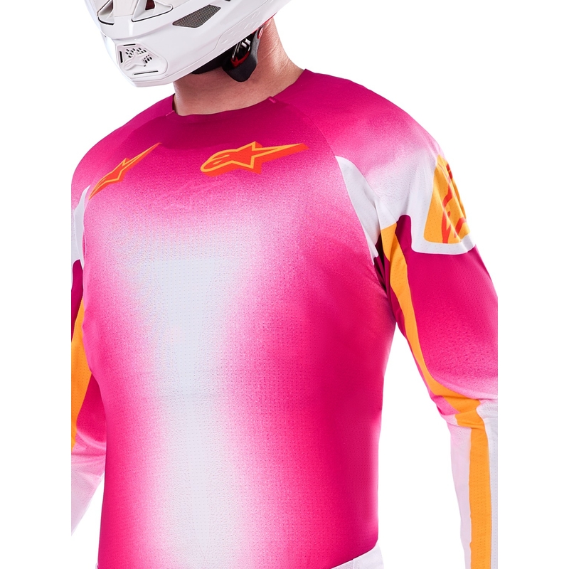 Alpinestars Supertech SX AFD περιορισμένη έκδοση MIG fluo ροζ-λευκό-πορτοκαλί φανέλα motocross