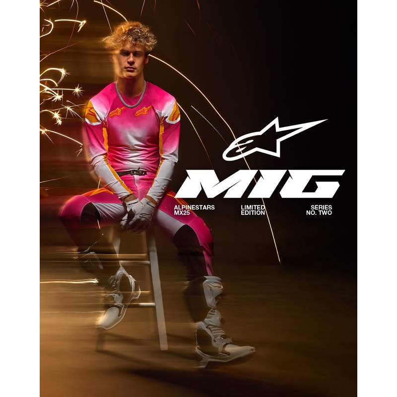 Alpinestars Supertech SX AFD περιορισμένη έκδοση MIG fluo ροζ-λευκό-πορτοκαλί φανέλα motocross