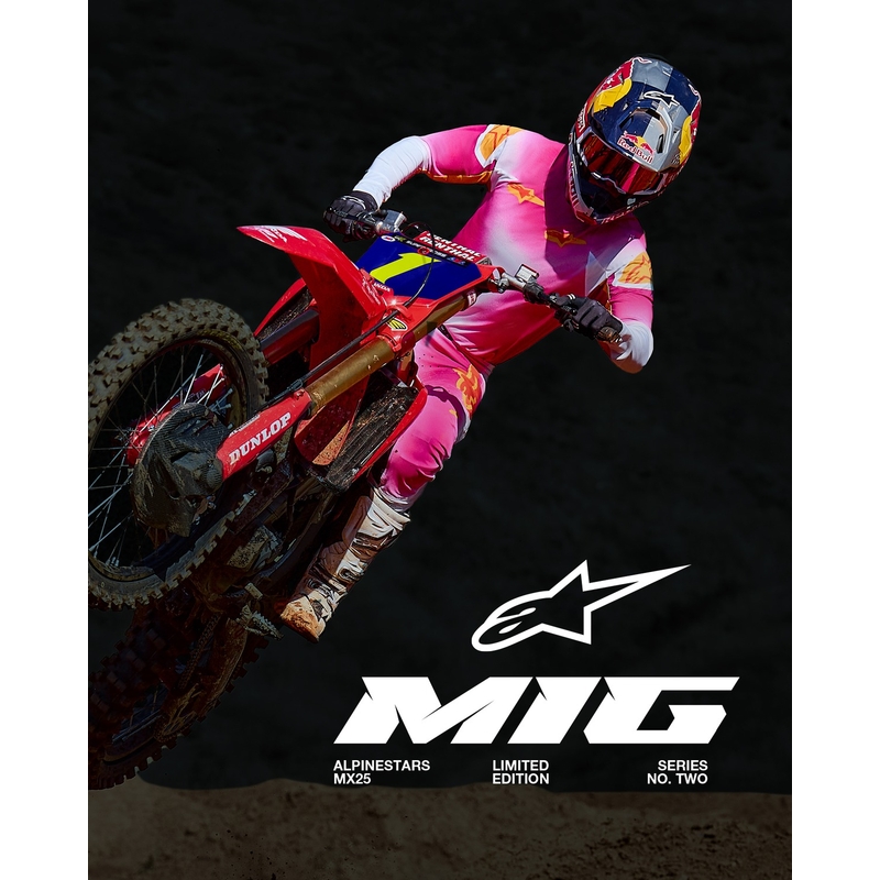 Alpinestars Supertech SX AFD περιορισμένη έκδοση MIG fluo ροζ-λευκό-πορτοκαλί φανέλα motocross