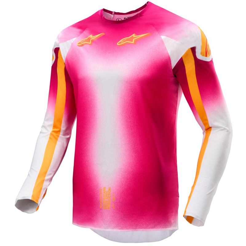 Alpinestars Supertech SX AFD περιορισμένη έκδοση MIG fluo ροζ-λευκό-πορτοκαλί φανέλα motocross