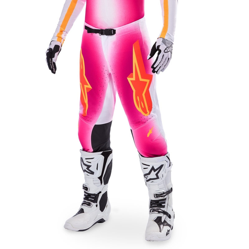 Alpinestars Supertech limited edition MIG fluo ροζ-λευκό-πορτοκαλί παντελόνι motocross