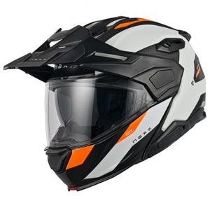 Αναδιπλούμενο κράνος μοτοσικλέτας Nexx X.Lifecountry Terra ματ λευκό-πορτοκαλί