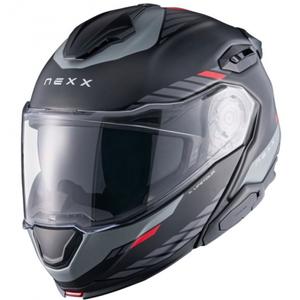 Flip-up κράνος μοτοσικλέτας Nexx X.Lifetour Globe ματ μαύρο-κόκκινο