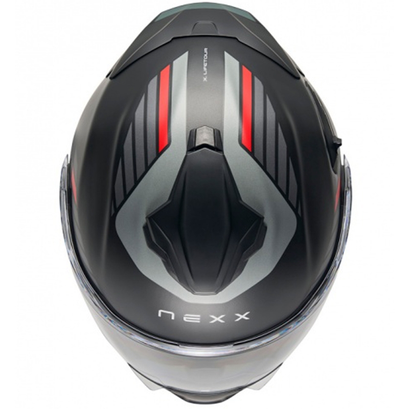Flip-up κράνος μοτοσικλέτας Nexx X.Lifetour Globe ματ μαύρο-κόκκινο