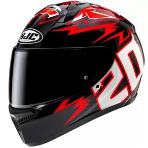 HJC C10 Diablo Mask MC1 μαύρο-κόκκινο-λευκό ολοκληρωμένο κράνος μοτοσικλέτας