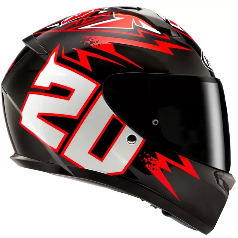 HJC C10 Diablo Mask MC1 μαύρο-κόκκινο-λευκό ολοκληρωμένο κράνος μοτοσικλέτας