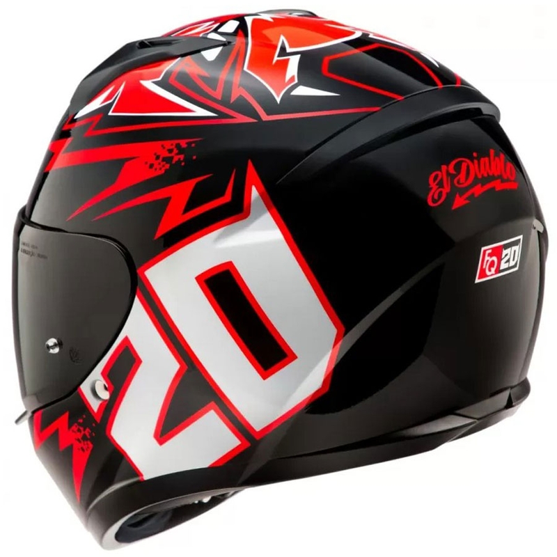 HJC C10 Diablo Mask MC1 μαύρο-κόκκινο-λευκό ολοκληρωμένο κράνος μοτοσικλέτας