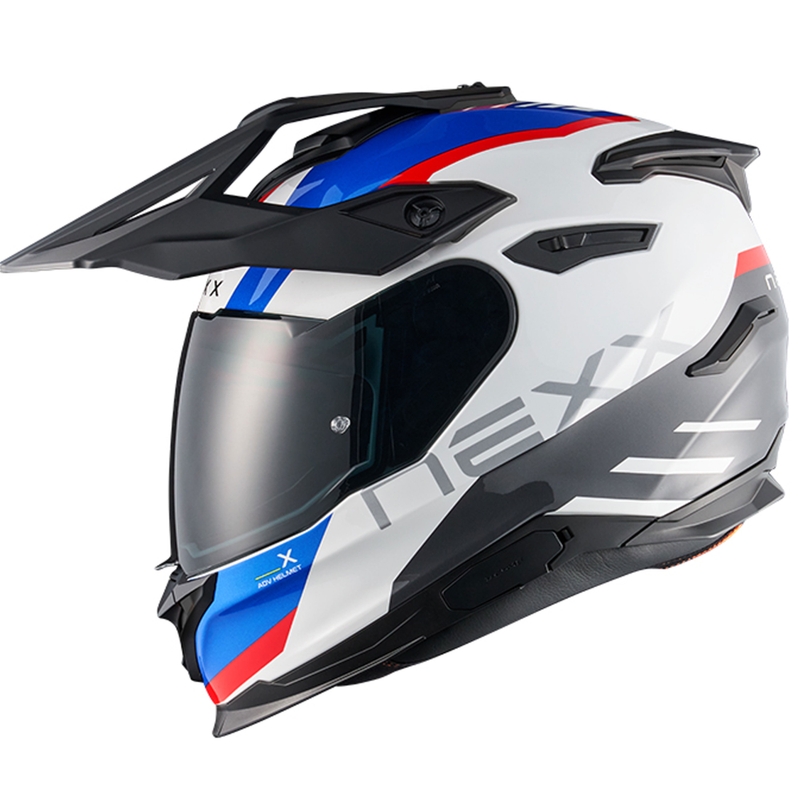 Κράνος μοτοσικλέτας Enduro NEXX Y.TRAVL Quest λευκό-μπλε-κόκκινο