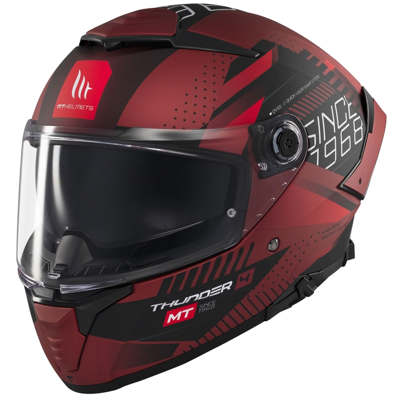 Κράνος μοτοσικλέτας full face MT Thunder 4 SV Luminence ματ κόκκινο
