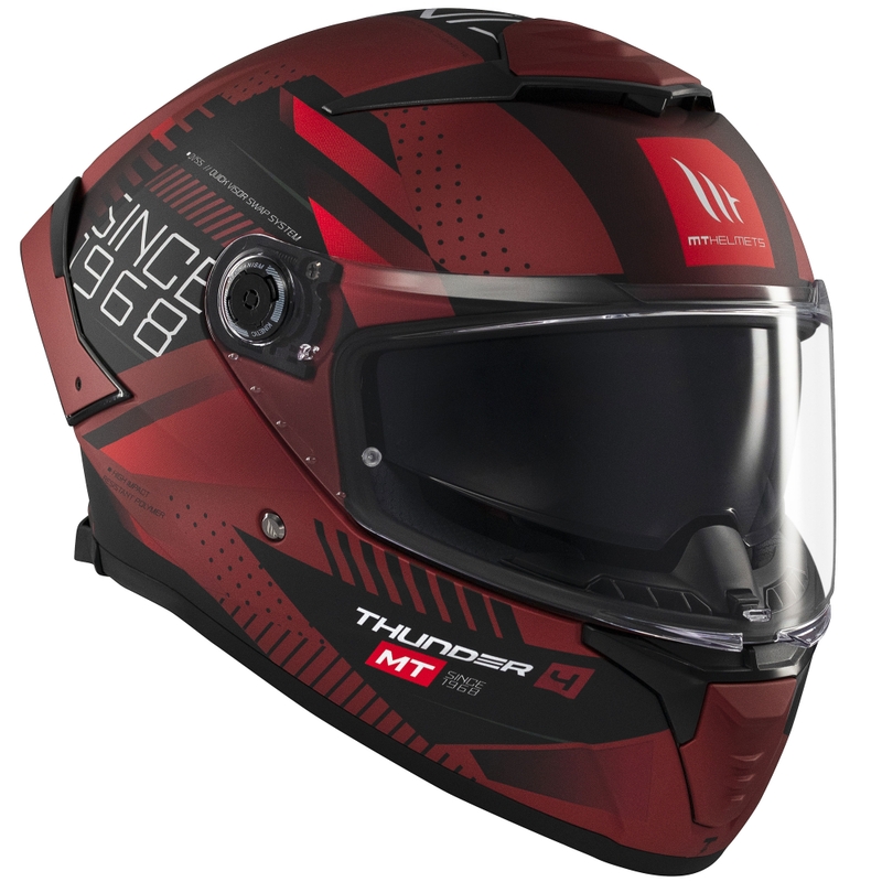 Κράνος μοτοσικλέτας full face MT Thunder 4 SV Luminence ματ κόκκινο