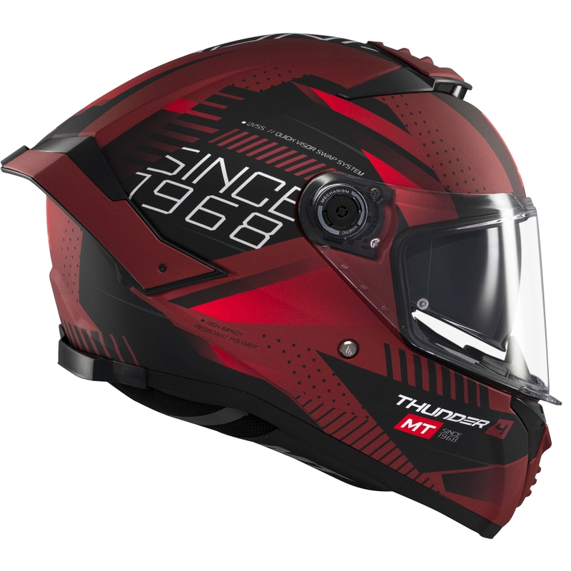 Κράνος μοτοσικλέτας full face MT Thunder 4 SV Luminence ματ κόκκινο