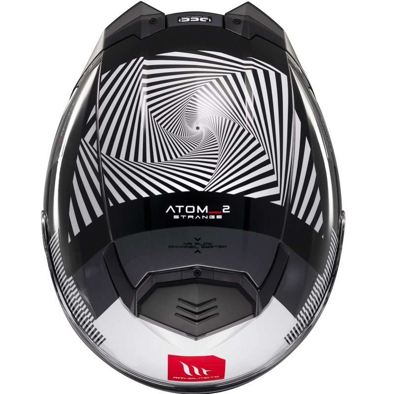 MT Atom 2 SV Strange μαύρο-λευκό-γκρι flip-up κράνος μοτοσικλέτας