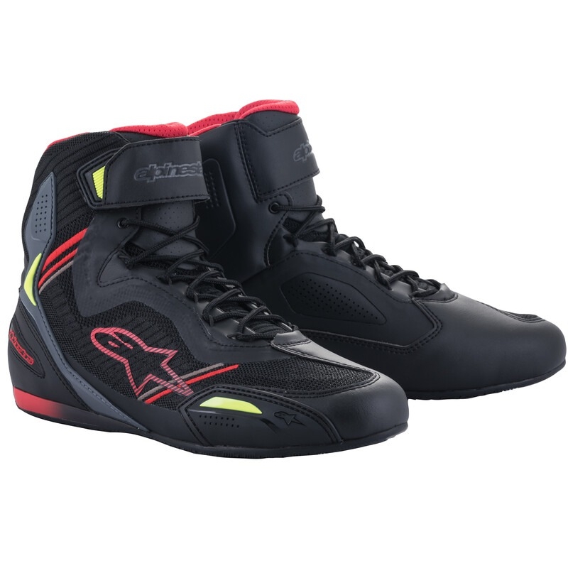 Alpinestars Faster 3 Rideknit Black-Red-Fluo Yellow-Grey μπότες μοτοσικλέτας
