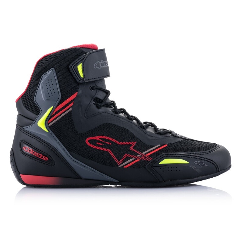 Alpinestars Faster 3 Rideknit Black-Red-Fluo Yellow-Grey μπότες μοτοσικλέτας