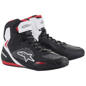 Alpinestars Faster 3 Rideknit Μπότες μοτοσικλέτας σε μαύρο, λευκό και κόκκινο χρώμα
