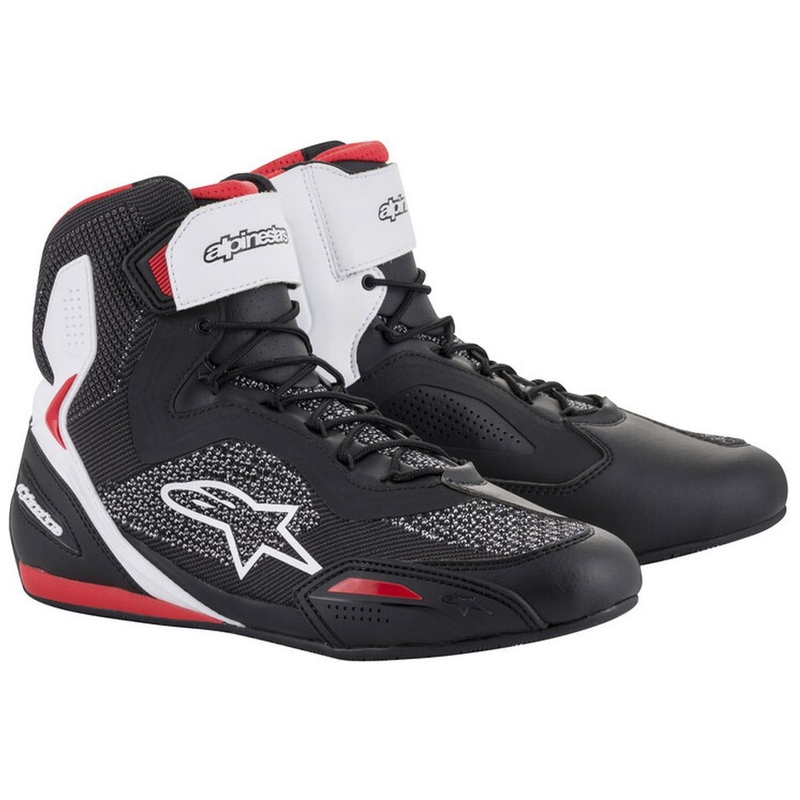 Alpinestars Faster 3 Rideknit Μπότες μοτοσικλέτας σε μαύρο, λευκό και κόκκινο χρώμα