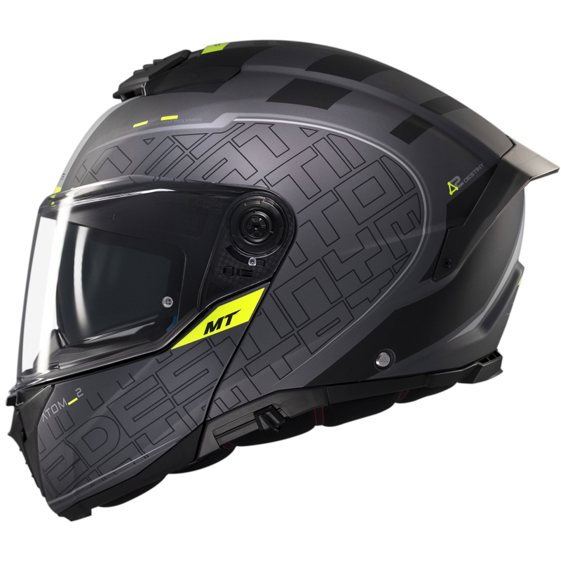 MT Atom 2 SV Destiny flip-up κράνος μοτοσικλέτας ματ μαύρο-γκρι