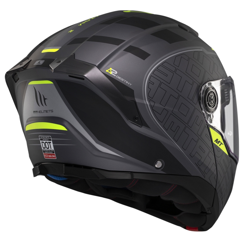 MT Atom 2 SV Destiny flip-up κράνος μοτοσικλέτας ματ μαύρο-γκρι