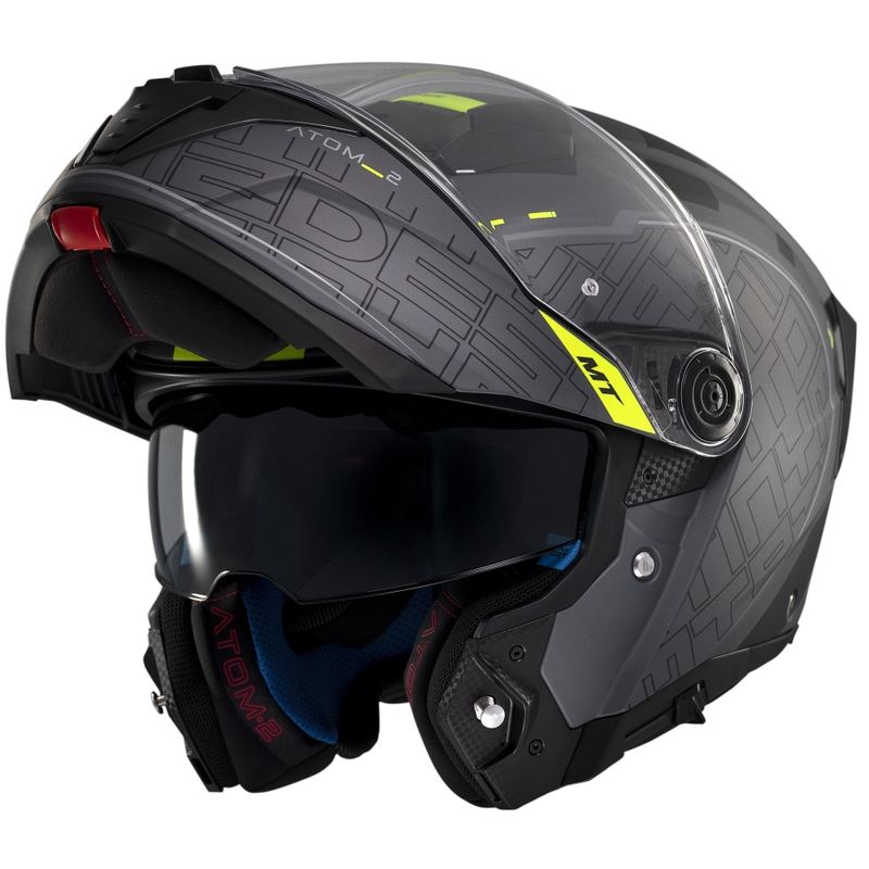 MT Atom 2 SV Destiny flip-up κράνος μοτοσικλέτας ματ μαύρο-γκρι