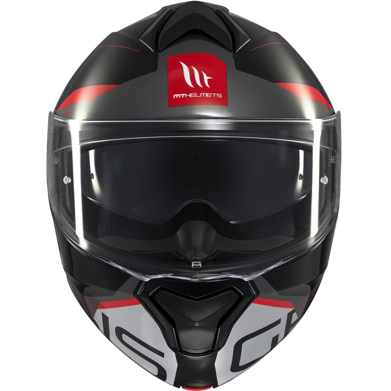 MT Genesis SV Atempo μαύρο-γκρι-κόκκινο αναδιπλούμενο κράνος μοτοσικλέτας