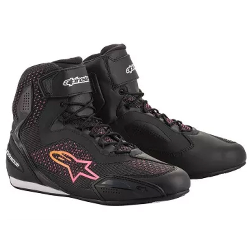 Alpinestars Γυναικείες μπότες μοτοσικλέτας Stella Faster 3 Rideknit Μαύρο, Κίτρινο και Ροζ