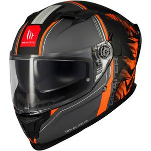 MT Braker SV Charm αναπόσπαστο κράνος μοτοσικλέτας ματ μαύρο-πορτοκαλί