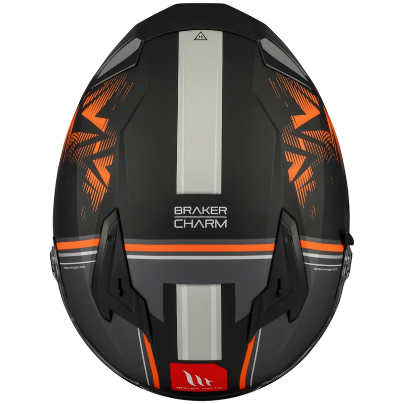 MT Braker SV Charm αναπόσπαστο κράνος μοτοσικλέτας ματ μαύρο-πορτοκαλί