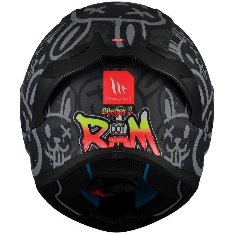 MT Stinger 2 RAM F1 μαύρο-γκρι ενσωματωμένο κράνος μοτοσικλέτας