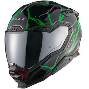 Ενσωματωμένο κράνος μοτοσικλέτας Nexx X.WST3 B-Side μαύρο-πράσινο