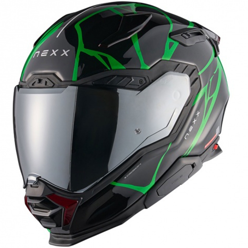 Ενσωματωμένο κράνος μοτοσικλέτας Nexx X.WST3 B-Side μαύρο-πράσινο