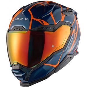 Ενσωματωμένο κράνος μοτοσικλέτας Nexx X.WST3 B-Side μπλε-πορτοκαλί
