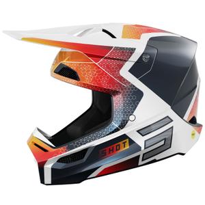 Κράνος Motocross Shot Race Phaser περλέ μπλε-λευκό-πορτοκαλί