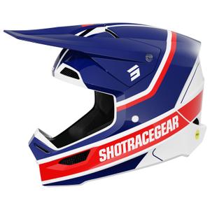 Κράνος Motocross Shot Race Mythic γυαλιστερό μπλε-κόκκινο