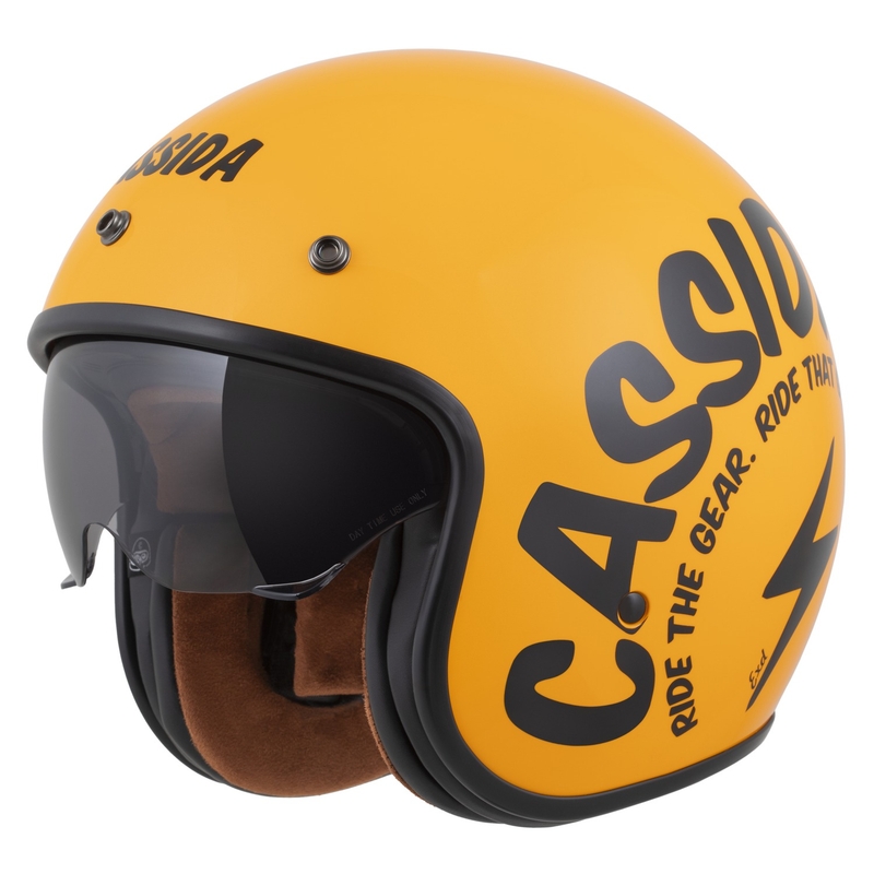 Cassida Oxygen 2.0 Gear open face κράνος μοτοσικλέτας κίτρινο-μαύρο