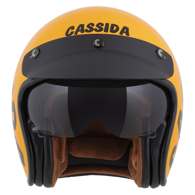 Cassida Oxygen 2.0 Gear open face κράνος μοτοσικλέτας κίτρινο-μαύρο
