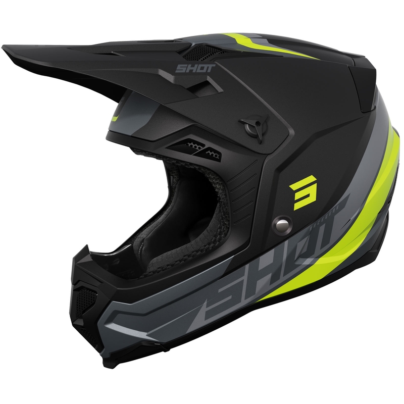 Κράνος Motocross Shot Core Custom μαύρο-κίτρινο φλούο
