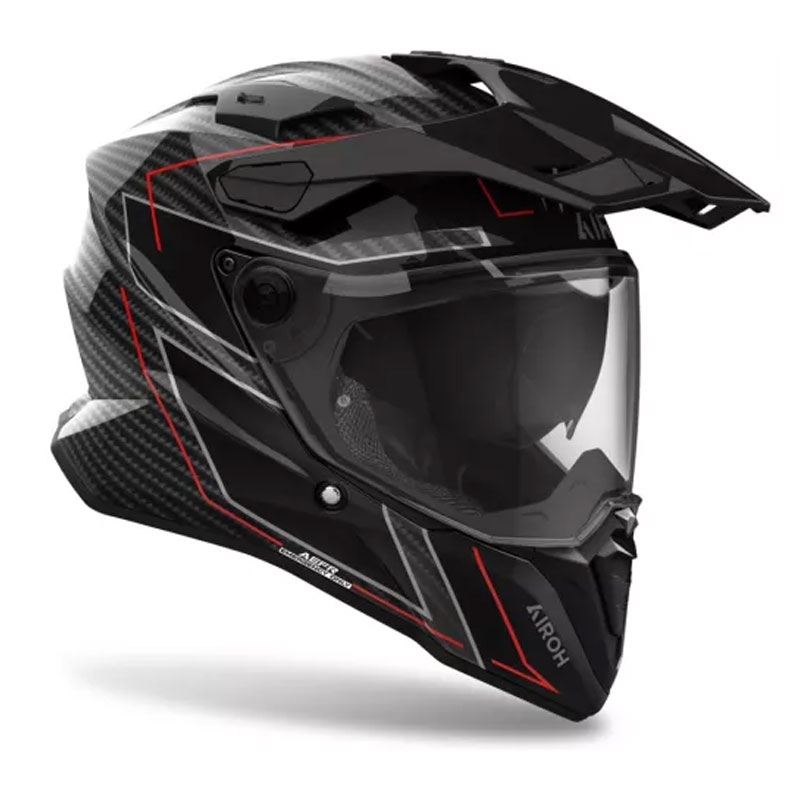 Κράνος μοτοσυκλέτας Enduro Airoh Commander 2 Carbon Stylish μαύρο-κόκκινο