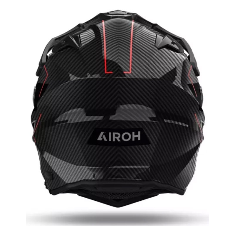 Κράνος μοτοσυκλέτας Enduro Airoh Commander 2 Carbon Stylish μαύρο-κόκκινο