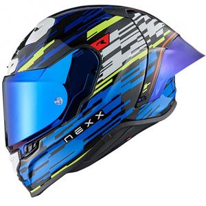 Ακέραιο κράνος μοτοσικλέτας Nexx X.R3R Glitch Racer μπλε-fluo κίτρινο