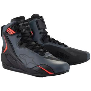 Μπότες μοτοσικλέτας Alpinestars Faster-4 μαύρο-γκρι-fluo κόκκινο
