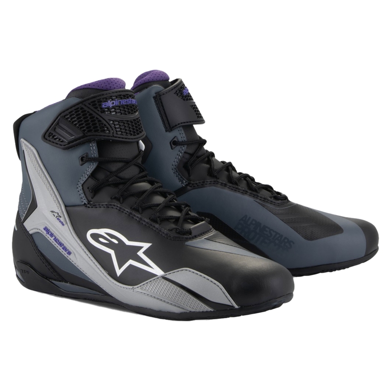 Γυναικείες μπότες μοτοσικλέτας Alpinestars Stella Faster-4 μαύρο-γκρι-μωβ