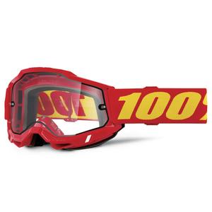 Γυαλιά Motocross 100% ACCURI 2 Enduro κόκκινο με διπλό διάφανο πλεξιγκλάς