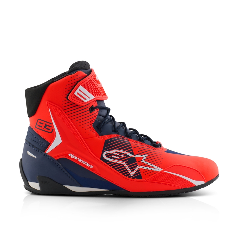 Alpinestars Faster-4 μπότες μοτοσυκλέτας MM93 συλλογή fluo κόκκινο-μπλε-λευκό
